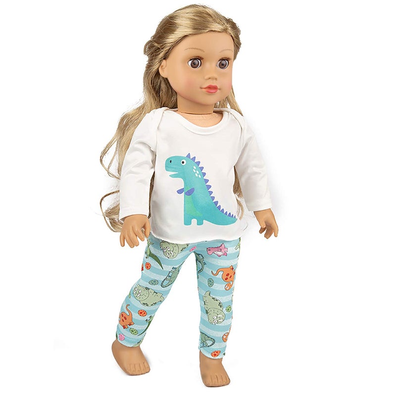 Ecore Fun American 18 Inch Boy Girl Doll Clothes Pajamas Tracksuit for 18" Boys or Girls - Birthday Reward Gift Dolls Outfits for 18 Inch Dolls - Image 2